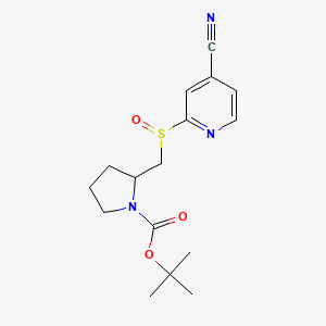 molecular formula C16H21N3O3S B3239256 tert-Butyl 2-(((4-cyanopyridin-2-yl)sulfinyl)methyl)pyrrolidine-1-carboxylate CAS No. 1420836-28-7