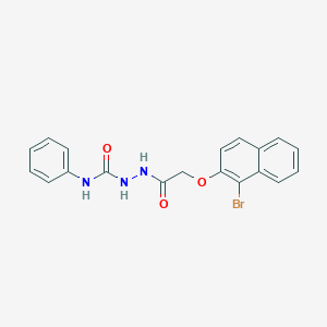 molecular formula C19H16BrN3O3 B323927 2-{[(1-bromo-2-naphthyl)oxy]acetyl}-N-phenylhydrazinecarboxamide 