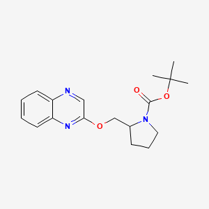 molecular formula C18H23N3O3 B3239323 tert-Butyl 2-((quinoxalin-2-yloxy)methyl)pyrrolidine-1-carboxylate CAS No. 1420857-51-7