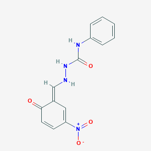 molecular formula C14H12N4O4 B323942 1-[[(E)-(3-nitro-6-oxocyclohexa-2,4-dien-1-ylidene)methyl]amino]-3-phenylurea 