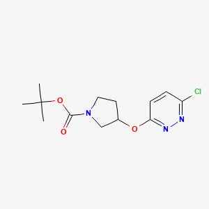 molecular formula C13H18ClN3O3 B3239437 tert-Butyl 3-((6-chloropyridazin-3-yl)oxy)pyrrolidine-1-carboxylate CAS No. 1420956-35-9
