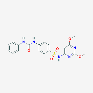 molecular formula C19H19N5O5S B323947 4-[(anilinocarbonyl)amino]-N-(2,6-dimethoxy-4-pyrimidinyl)benzenesulfonamide 