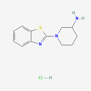 molecular formula C12H16ClN3S B3239497 1-(Benzo[d]thiazol-2-yl)piperidin-3-amine hydrochloride CAS No. 1420978-86-4