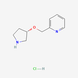molecular formula C10H15ClN2O B3239578 (S)-2-((pyrrolidin-3-yloxy)methyl)pyridine hydrochloride CAS No. 1421018-32-7