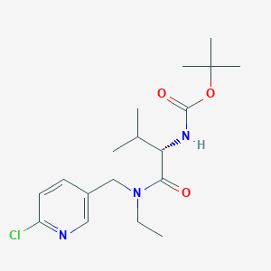 molecular formula C18H28ClN3O3 B3239582 (S)-tert-Butyl (1-(((6-chloropyridin-3-yl)methyl)(ethyl)amino)-3-methyl-1-oxobutan-2-yl)carbamate CAS No. 1421020-30-5