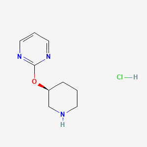 molecular formula C9H14ClN3O B3239594 (S)-2-(piperidin-3-yloxy)pyrimidine hydrochloride CAS No. 1421025-60-6