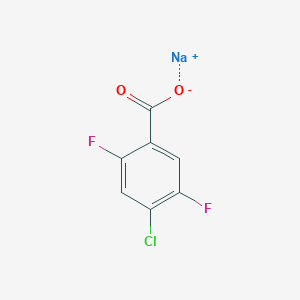 molecular formula C7H2ClF2NaO2 B3239607 Sodium 4-chloro-2,5-difluorobenzoate CAS No. 1421029-91-5