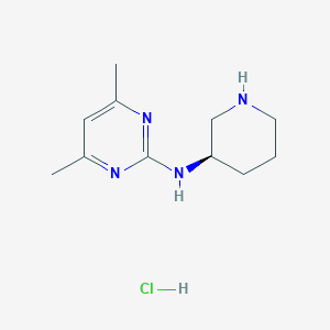 molecular formula C11H19ClN4 B3239623 (R)-4,6-dimethyl-N-(piperidin-3-yl)pyrimidin-2-amine hydrochloride CAS No. 1421047-10-0