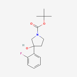 molecular formula C15H20FNO3 B3239634 Tert-butyl 3-(2-fluorophenyl)-3-hydroxypyrrolidine-1-carboxylate CAS No. 1421160-45-3