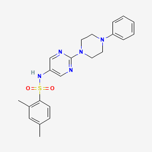 molecular formula C22H25N5O2S B3239672 2,4-dimethyl-N-(2-(4-phenylpiperazin-1-yl)pyrimidin-5-yl)benzenesulfonamide CAS No. 1421457-55-7