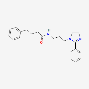 molecular formula C22H25N3O B3239699 4-phenyl-N-(3-(2-phenyl-1H-imidazol-1-yl)propyl)butanamide CAS No. 1421500-51-7