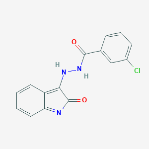 molecular formula C15H10ClN3O2 B323972 3-chloro-N'-(2-oxoindol-3-yl)benzohydrazide 