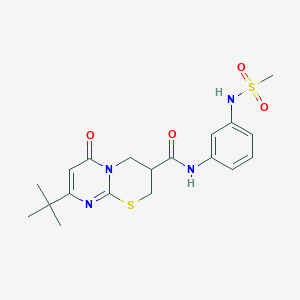 molecular formula C19H24N4O4S2 B3239741 8-(tert-butyl)-N-(3-(methylsulfonamido)phenyl)-6-oxo-2,3,4,6-tetrahydropyrimido[2,1-b][1,3]thiazine-3-carboxamide CAS No. 1421524-84-6