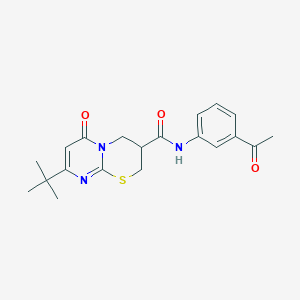 molecular formula C20H23N3O3S B3239743 N-(3-acetylphenyl)-8-(tert-butyl)-6-oxo-2,3,4,6-tetrahydropyrimido[2,1-b][1,3]thiazine-3-carboxamide CAS No. 1421525-23-6
