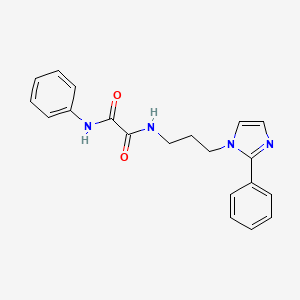 molecular formula C20H20N4O2 B3239749 N1-phenyl-N2-(3-(2-phenyl-1H-imidazol-1-yl)propyl)oxalamide CAS No. 1421530-34-8