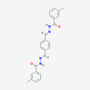 3-methyl-N-[(E)-[4-[(E)-[(3-methylbenzoyl)hydrazinylidene]methyl]phenyl]methylideneamino]benzamide