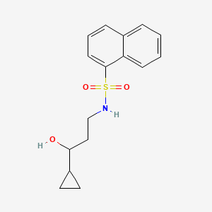 molecular formula C16H19NO3S B3239753 N-(3-cyclopropyl-3-hydroxypropyl)naphthalene-1-sulfonamide CAS No. 1421532-18-4