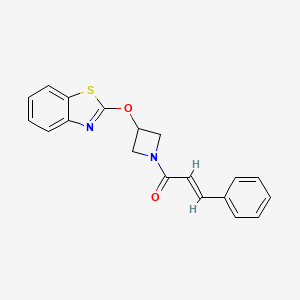 molecular formula C19H16N2O2S B3239756 (E)-1-(3-(benzo[d]thiazol-2-yloxy)azetidin-1-yl)-3-phenylprop-2-en-1-one CAS No. 1421586-80-2