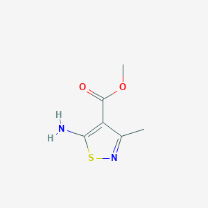 molecular formula C6H8N2O2S B3239791 Methyl 5-amino-3-methyl-1,2-thiazole-4-carboxylate CAS No. 1421637-14-0