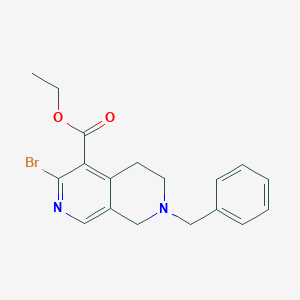 molecular formula C18H19BrN2O2 B3239817 Ethyl 7-benzyl-3-bromo-5,6,7,8-tetrahydro-2,7-naphthyridine-4-carboxylate CAS No. 1422343-88-1