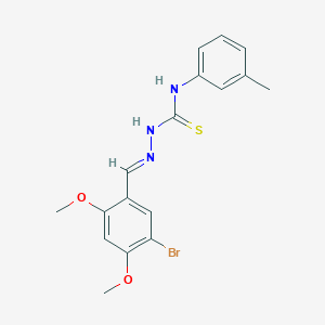 molecular formula C17H18BrN3O2S B323985 (2E)-2-(5-bromo-2,4-dimethoxybenzylidene)-N-(3-methylphenyl)hydrazinecarbothioamide 