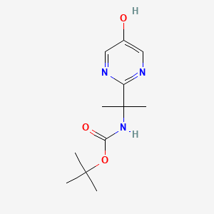 molecular formula C12H19N3O3 B3239852 tert-Butyl (2-(5-hydroxypyrimidin-2-yl)propan-2-yl)carbamate CAS No. 1422344-40-8