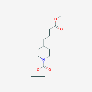 molecular formula C16H29NO4 B3239857 Tert-butyl 4-(4-ethoxy-4-oxobutyl)piperidine-1-carboxylate CAS No. 142247-37-8