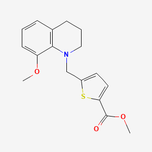 molecular formula C17H19NO3S B3239872 5-((8-甲氧基-3,4-二氢喹啉-1(2H)-基)甲基)噻吩-2-羧酸甲酯 CAS No. 1423018-14-7