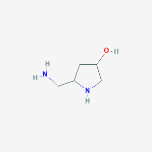 molecular formula C5H12N2O B3239893 5-(Aminomethyl)pyrrolidin-3-ol CAS No. 1423028-31-2