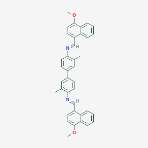 molecular formula C38H32N2O2 B323991 N,N'-bis[(E)-(4-methoxynaphthalen-1-yl)methylidene]-3,3'-dimethylbiphenyl-4,4'-diamine 