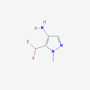 molecular formula C5H7F2N3 B3239930 5-(difluoromethyl)-1-methyl-1H-pyrazol-4-amine CAS No. 1423117-49-0