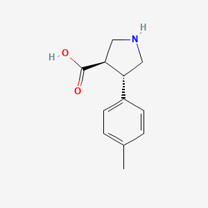 molecular formula C12H15NO2 B3239935 (3R,4S)-4-(p-Tolyl)pyrrolidine-3-carboxylic acid CAS No. 1423117-69-4