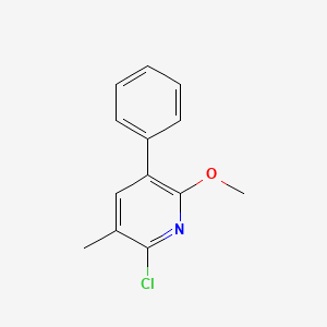 molecular formula C13H12ClNO B3239942 2-Chloro-6-methoxy-3-methyl-5-phenylpyridine CAS No. 142330-96-9