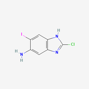 molecular formula C7H5ClIN3 B3239953 2-Chloro-5-iodo-1H-benzo[d]imidazol-6-amine CAS No. 142356-55-6