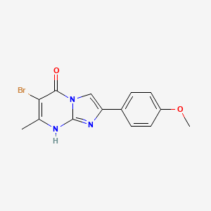 molecular formula C14H12BrN3O2 B3239966 6-Bromo-2-(4-methoxyphenyl)-7-methylimidazo[1,2-a]pyrimidin-5(8H)-one CAS No. 14247-78-0