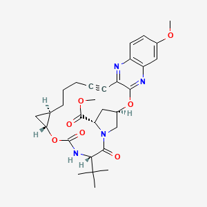 methyl (33R,35S,91R,92R,5S,Z)-5-(tert-butyl)-17-methoxy-4,7-dioxo-2,8-dioxa-6-aza-1(2,3)-quinoxalina-3(3,1)-pyrrolidina-9(1,2)-cyclopropanacyclotetradecaphan-12-yne-35-carboxylate