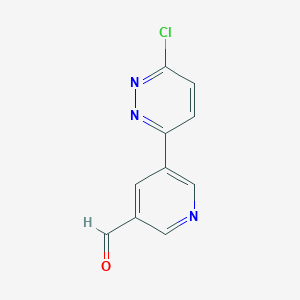 molecular formula C10H6ClN3O B3239994 5-(6-Chloropyridazin-3-yl)nicotinaldehyde CAS No. 1425335-16-5