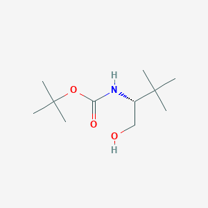 molecular formula C11H23NO3 B3240003 ((R)-1-hydroxymethyl-2,2-dimethyl-propyl)-carbamic acid tert-butyl ester CAS No. 142618-92-6