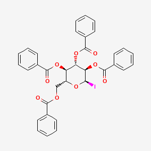 molecular formula C34H27IO9 B3240006 A-D-Glucopyranosyl iodide, tetrabenzoate (9CI) CAS No. 14262-85-2