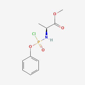 molecular formula C10H13ClNO4P B3240016 (2S)-Methyl 2-((chloro(phenoxy)phosphoryl)amino)propanoate CAS No. 142629-80-9