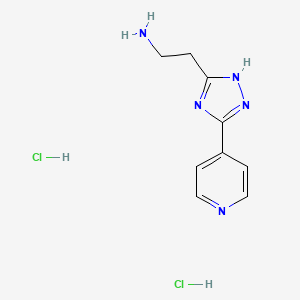 molecular formula C9H13Cl2N5 B3240022 {2-[3-(4-Pyridinyl)-1H-1,2,4-triazol-5-yl]ethyl}amine dihydrochloride CAS No. 1426444-81-6