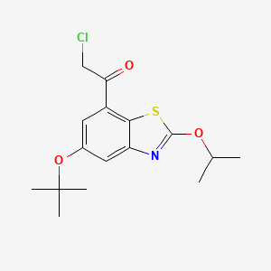 molecular formula C16H20ClNO3S B3240039 1-(5-Tert-butoxy-2-isopropoxy-benzothiazol-7-yl)-2-chloro-ethanone CAS No. 1426954-84-8