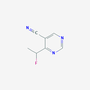 molecular formula C7H6FN3 B3240049 4-(1-Fluoroethyl)pyrimidine-5-carbonitrile CAS No. 1427195-36-5