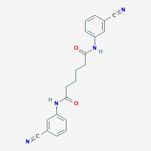 molecular formula C20H18N4O2 B324007 N,N'-bis(3-cyanophenyl)hexanediamide 