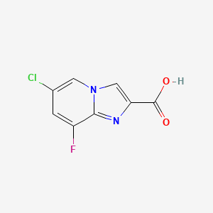 molecular formula C8H4ClFN2O2 B3240083 6-Chloro-8-fluoroimidazo[1,2-a]pyridine-2-carboxylic acid CAS No. 1427376-71-3