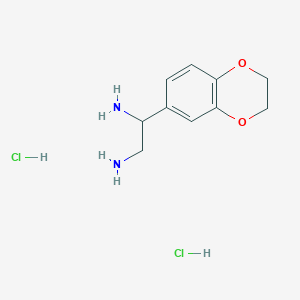 molecular formula C10H16Cl2N2O2 B3240095 1-(2,3-Dihydro-1,4-benzodioxin-6-yl)ethane-1,2-diamine dihydrochloride CAS No. 1427380-97-9