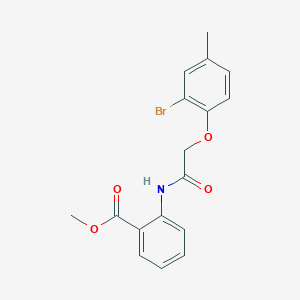 molecular formula C17H16BrNO4 B324010 Methyl 2-{[(2-bromo-4-methylphenoxy)acetyl]amino}benzoate 