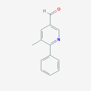 molecular formula C13H11NO B3240118 3-甲基-2-苯基吡啶-5-甲醛 CAS No. 1428234-46-1