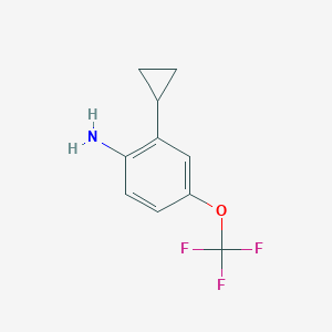 molecular formula C10H10F3NO B3240140 2-环丙基-4-(三氟甲氧基)苯胺 CAS No. 1428234-58-5