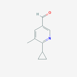 molecular formula C10H11NO B3240163 2-环丙基-3-甲基吡啶-5-甲醛 CAS No. 1428234-66-5